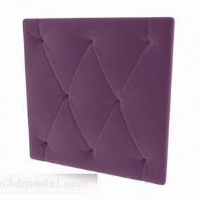 紫色床头软包背景3d模型