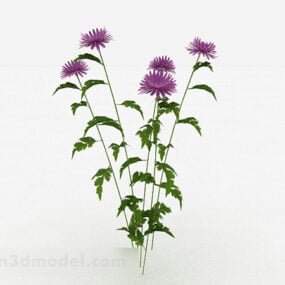 Mô hình 3d hoa trang trí màu tím