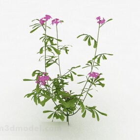 Modelo 3d de planta de jardín de flores moradas
