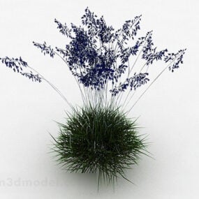 Fioletowa trawa kwiatowa Model 3D