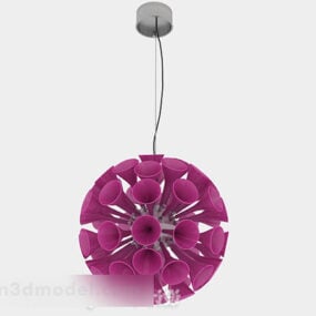 Purple Horn Shaped Circular Chandeliers 3d model