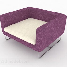 Modello 3d di design del divano singolo viola