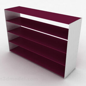 Modelo 3D de armário de parede doméstico minimalista roxo