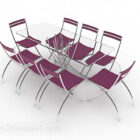 Purple Plastic Dining Table And Chair