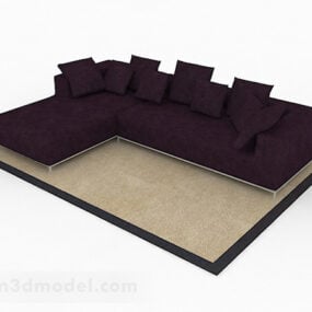 Purple Multi-seats Sofa 3d model