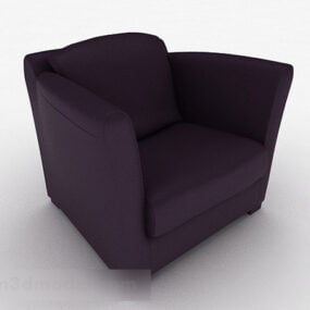 Enkel enkel soffa lila tyg 3d-modell