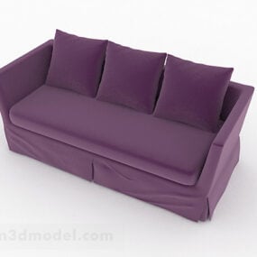 Furnitur Sofa Kursi Empuk Ungu Sederhana model 3d