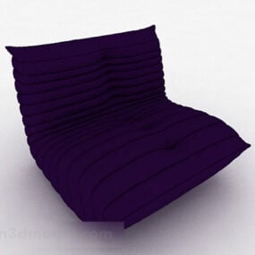 Modello 3d di mobili con cuscino Tatami in tessuto viola