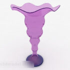 Vase en verre à bouche large violet