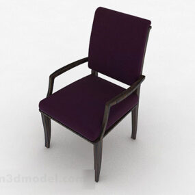 Фіолетовий дерев'яний домашній стілець 3d модель