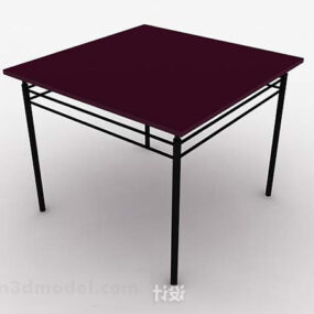 שולחן אוכל פשוט מעץ סגול דגם תלת מימד