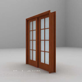 3д модель распашной деревянной двери