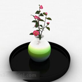 レインボーオーバルセラミック花瓶3Dモデル