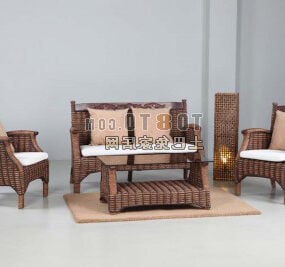 Rattan Sofa Furniture 3d model