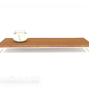 Rectangular Wooden Coffee Table 3d model