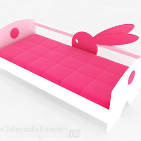 红白色儿童床3d模型