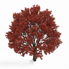 Modelo 3d de planta de árvore grande vermelha