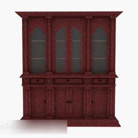 Red Bookcase 3d model