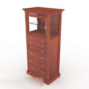 Red Brown Hall Cabinet 3d model