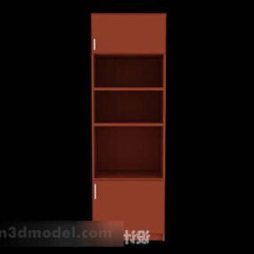 Model 3d Kabinet Paparan Kayu Merah Coklat