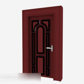 Red Brown Wooden Door 3d model