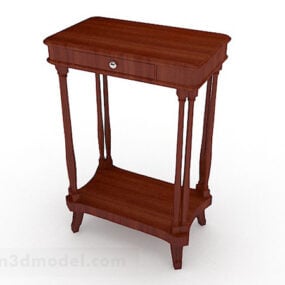 Red Brown Wooden Dresser 3d model