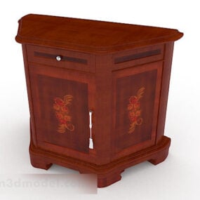 Red Brown Wooden Office Cabinet 3d model