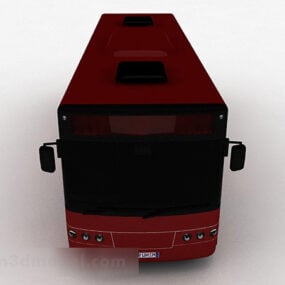 赤いバス車の車両3Dモデル