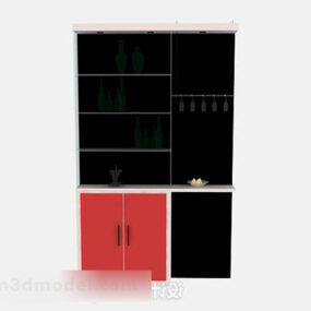 Red Cabinet Furniture 3d model