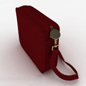 女性红色手拿包钱包3d模型