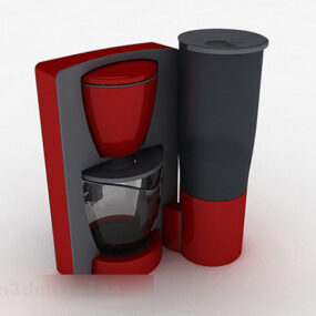 Mô hình 3d máy pha cà phê đỏ