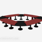 Red Oval Conference Table