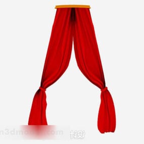 Klassisk röd gardin 3d-modell