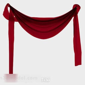 Tirai Kerudung Klasik Merah Model 3d
