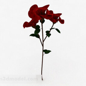 Red Decorative Flower 3d model