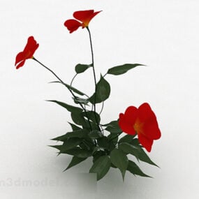 Meubles à fleurs rouges modèle 3D