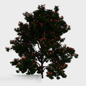 Model 3D czerwonego drzewa owocowego