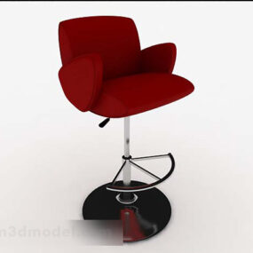 Red High Bar Chair 3d model