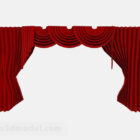 赤い家のカーテン