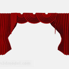 Red Home Curtains 3d model