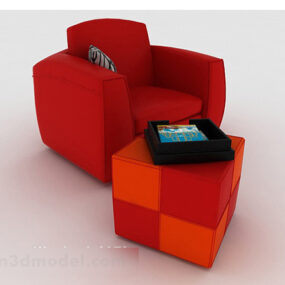 Model 3d Sofa Tunggal Riadah Rumah Merah