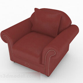 Red Home Single Sofa 3d model