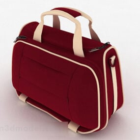 กระเป๋ากีฬาสตรีสีแดงแบบ 3 มิติ