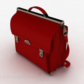Червона шкіряна сумка через плече V1 3d модель