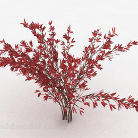 דגם תלת מימד של צמחי נוי עלים אדומים