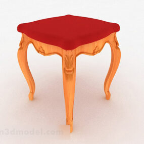 Red Stool Chair Furniture 3d model