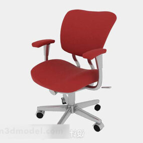 红色塑料办公椅3d模型