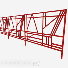 Red Design Railing 3d model