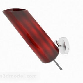 3D model nástěnné lampy s červeným odstínem
