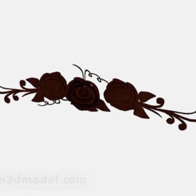 Red Rose Flower Decoration 3d model